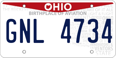 OH license plate GNL4734