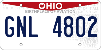 OH license plate GNL4802