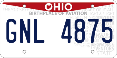 OH license plate GNL4875