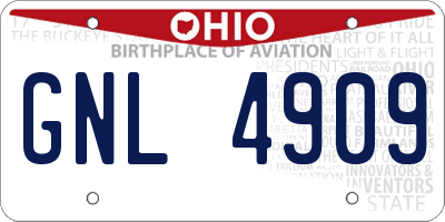 OH license plate GNL4909
