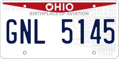 OH license plate GNL5145