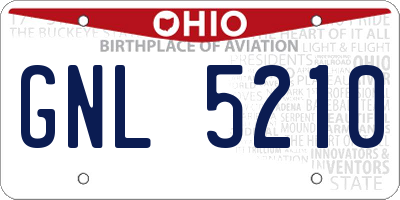 OH license plate GNL5210