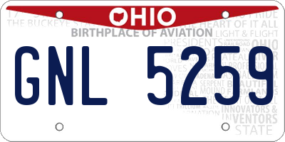 OH license plate GNL5259
