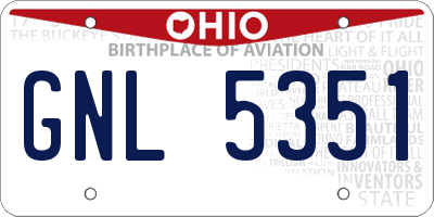 OH license plate GNL5351