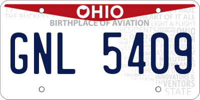 OH license plate GNL5409
