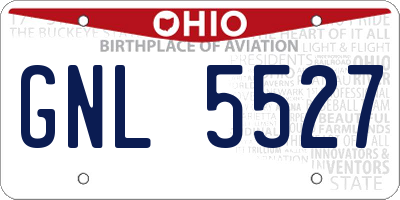 OH license plate GNL5527