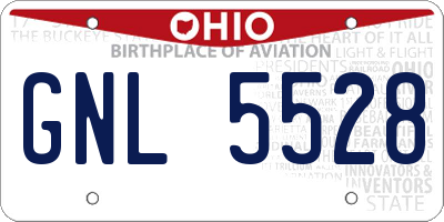 OH license plate GNL5528