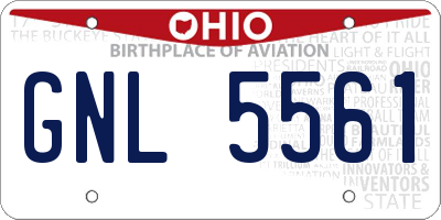 OH license plate GNL5561