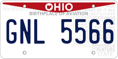 OH license plate GNL5566