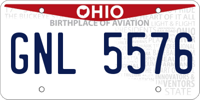 OH license plate GNL5576