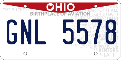 OH license plate GNL5578