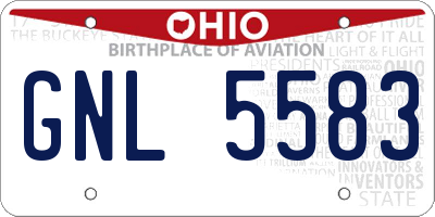 OH license plate GNL5583
