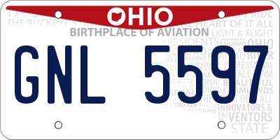 OH license plate GNL5597