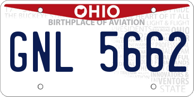 OH license plate GNL5662