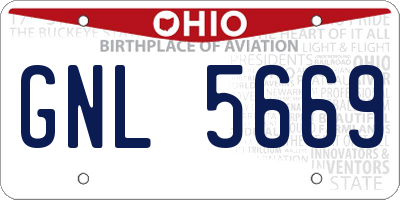 OH license plate GNL5669
