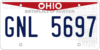 OH license plate GNL5697