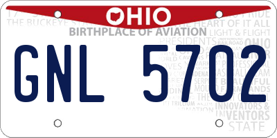 OH license plate GNL5702