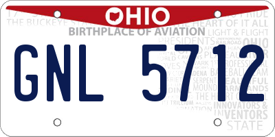 OH license plate GNL5712