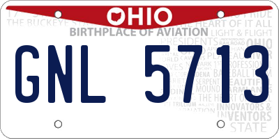 OH license plate GNL5713