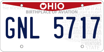 OH license plate GNL5717