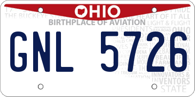 OH license plate GNL5726