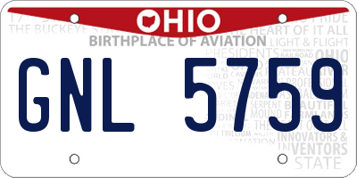 OH license plate GNL5759