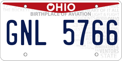 OH license plate GNL5766