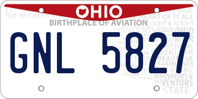 OH license plate GNL5827