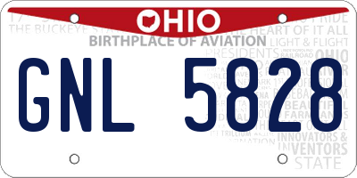 OH license plate GNL5828