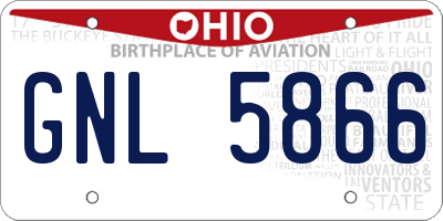 OH license plate GNL5866