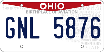 OH license plate GNL5876