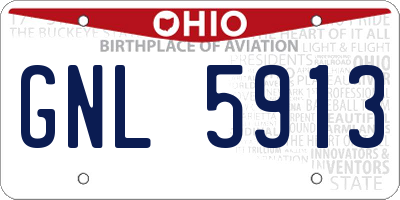 OH license plate GNL5913