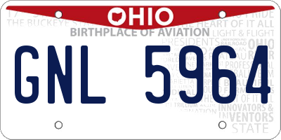 OH license plate GNL5964