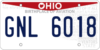 OH license plate GNL6018