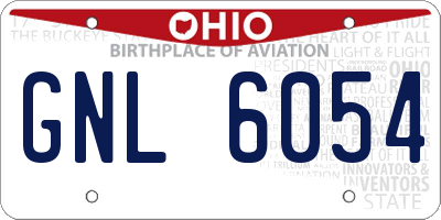 OH license plate GNL6054