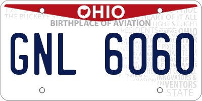 OH license plate GNL6060
