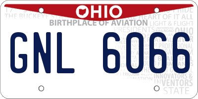 OH license plate GNL6066