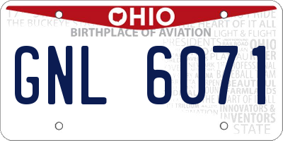 OH license plate GNL6071