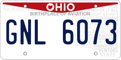OH license plate GNL6073