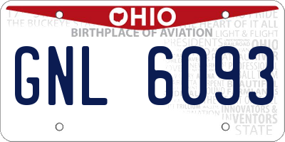 OH license plate GNL6093