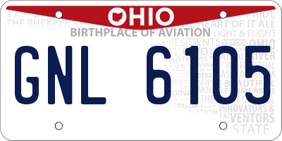 OH license plate GNL6105