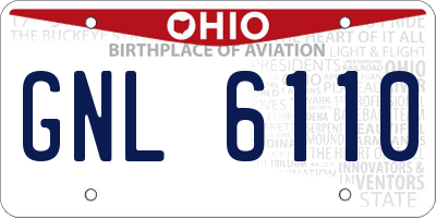 OH license plate GNL6110
