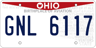 OH license plate GNL6117