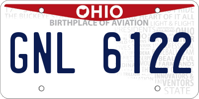 OH license plate GNL6122