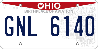 OH license plate GNL6140