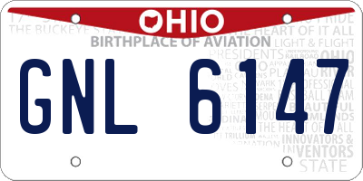 OH license plate GNL6147
