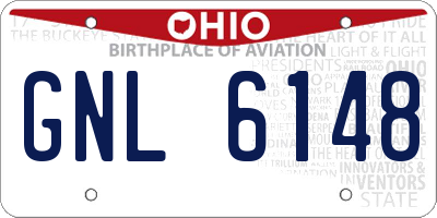 OH license plate GNL6148