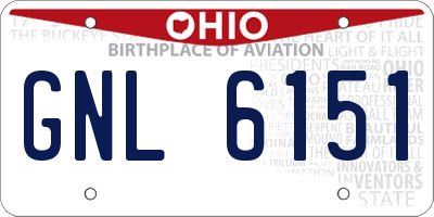 OH license plate GNL6151