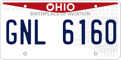 OH license plate GNL6160