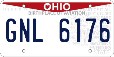 OH license plate GNL6176